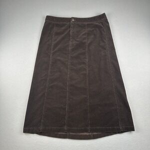 Amber Sun Brown Corduroy A-Line Skirt Women's Size 12 Knee Length